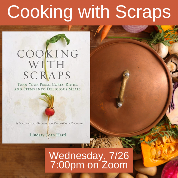 Cooking with scraps- vegetables surrounding a copper cooking pot