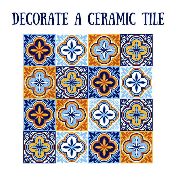 decorate a ceramic tile