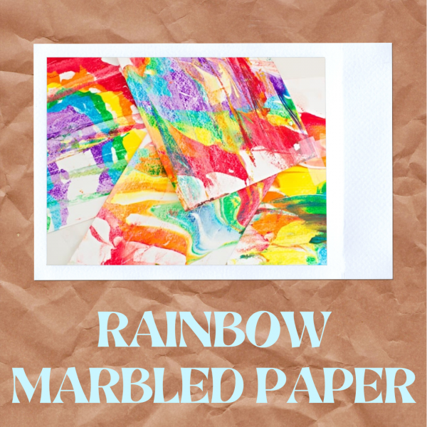 rainbow marbled paper